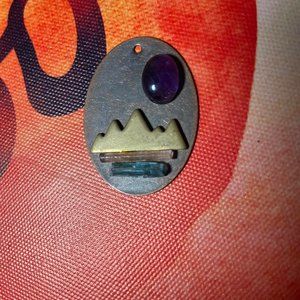 tourmaline amethyst mountain pendant